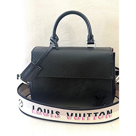 Louis Vuitton BLACK Mini Cluny Top Handle Bag Epi Leather Guitar Strap $3100 - Picture 12 of 15